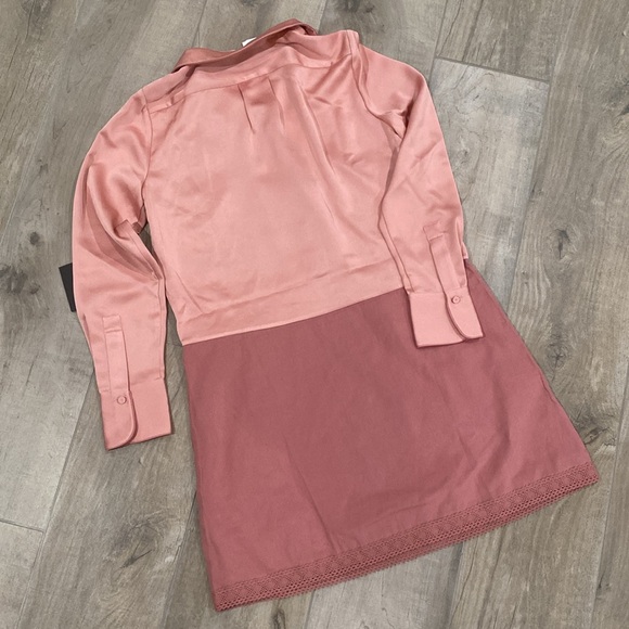 NWT Tuckernuck Blush Silk Delfina Shirt Dress - Picture 6 of 6